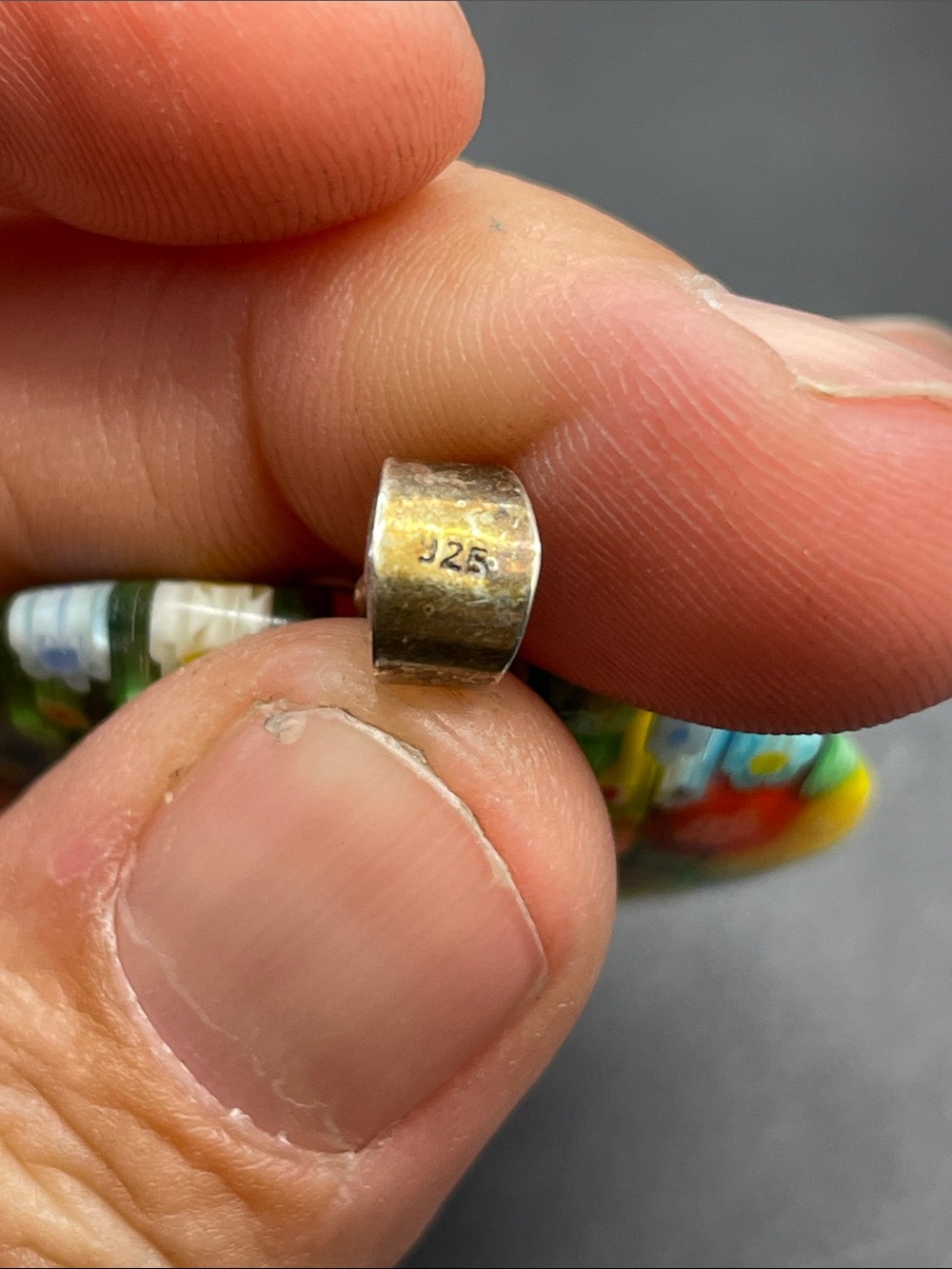 Millefiori glass and 925 pendant - Picture 4 of 7